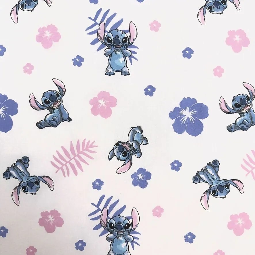 Jerry Fabrics Lenjerie de pat din bumbac Lilo and Stitch Pink, 140 x 200 cm, 70 x 90 cm