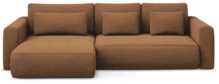 Colțar teracotă extensibil/cu spațiu de depozitare (cu colț pe partea stângă/cu șezlong) Kapua – Makamii