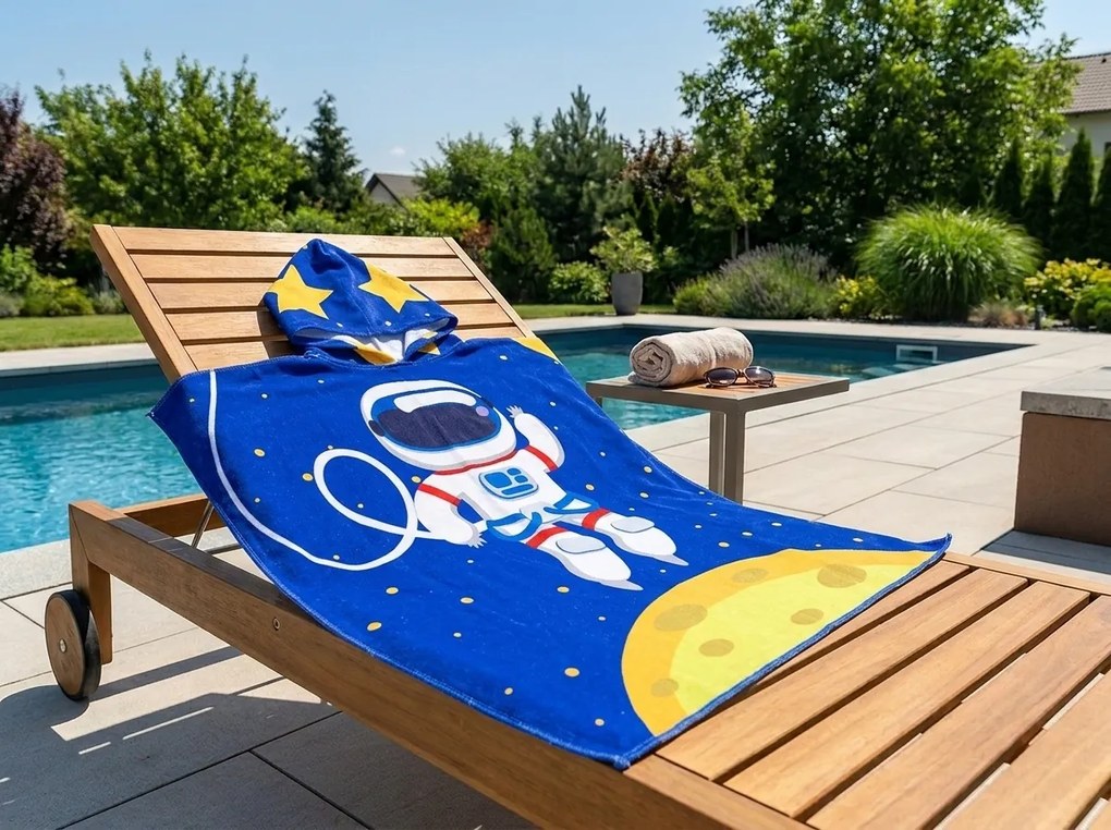 Poncho pentru copii GALAXIO albastru Dimensiune: 60 x 120 cm