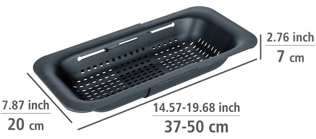 Scurgător telescopic Wenko, pe chiuvetă,36 - 50 cm