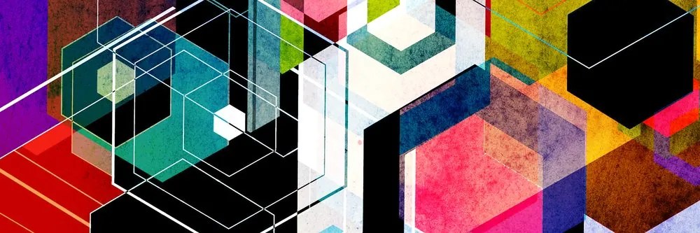 Tablou ornament geometric viu colorat