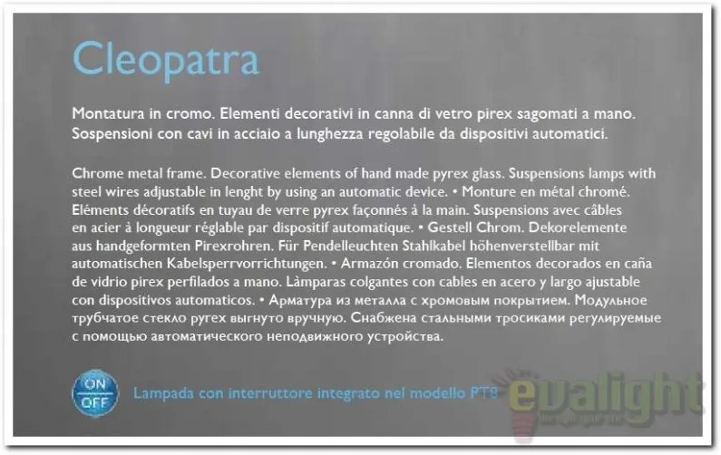 Lustra inaltime reglabila CLEOPATRA SP6 79158