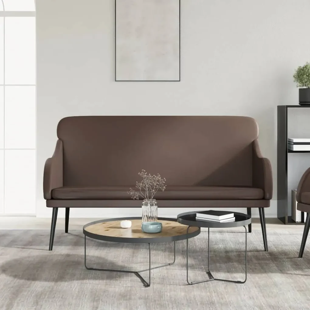 351432 vidaXL Bancă, maro, 110x76x80 cm, piele ecologică