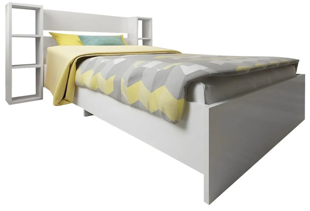Pat de o persoană 90 cm Kemedo (alb) (cu somieră). 1094826