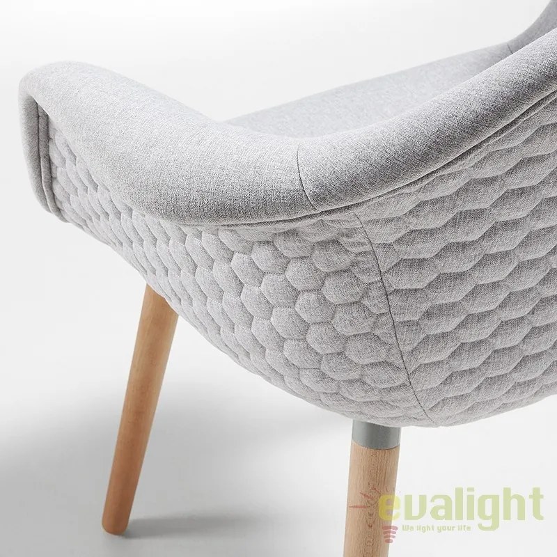 Scaun elegant in stil nordic cu tapiterie gri deschis, KENNA C631JQ14 JG