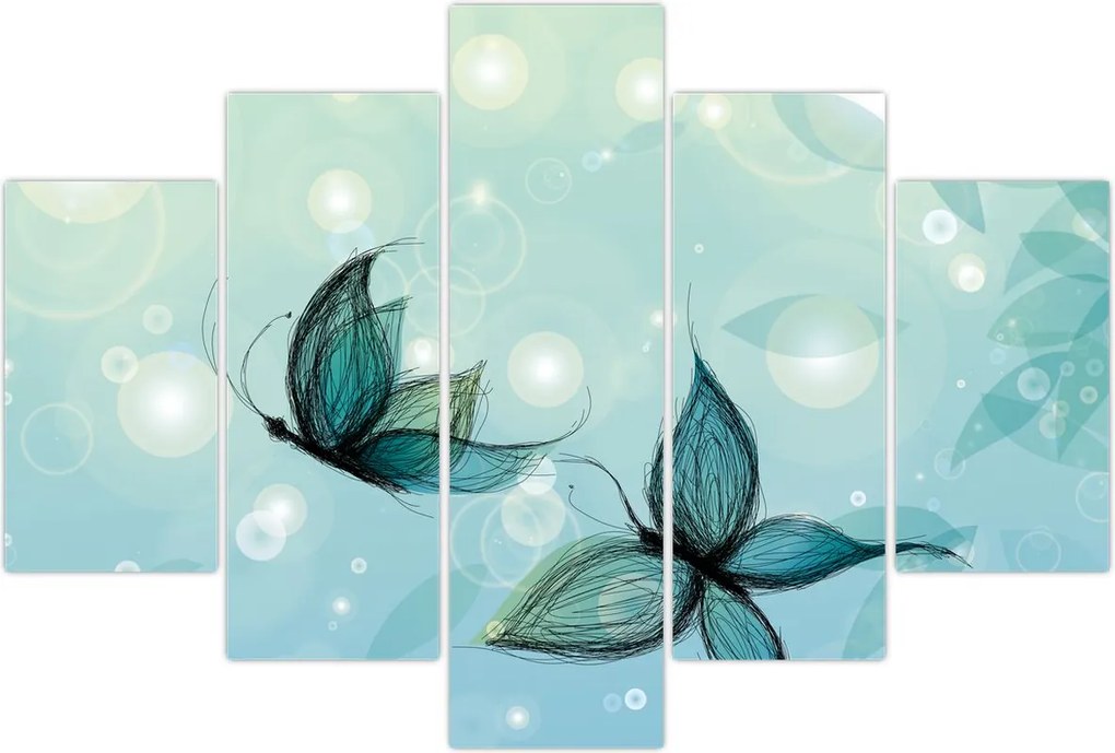 Tablou - Fluturi albaștri (150x105 cm)