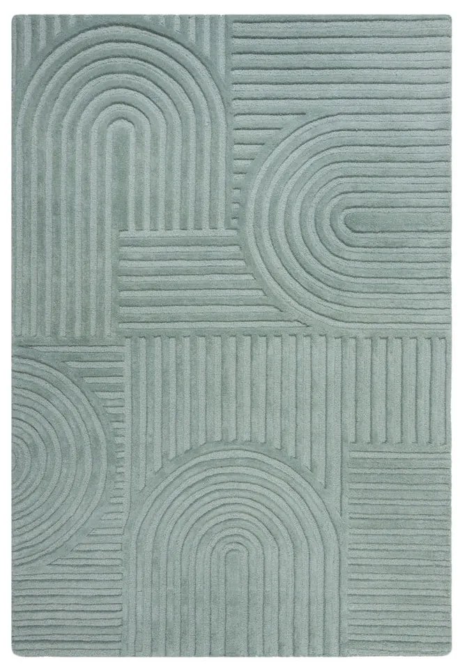 Covor din lână Flair Rugs Zen Garden 120 x 170 cm, turcoaz