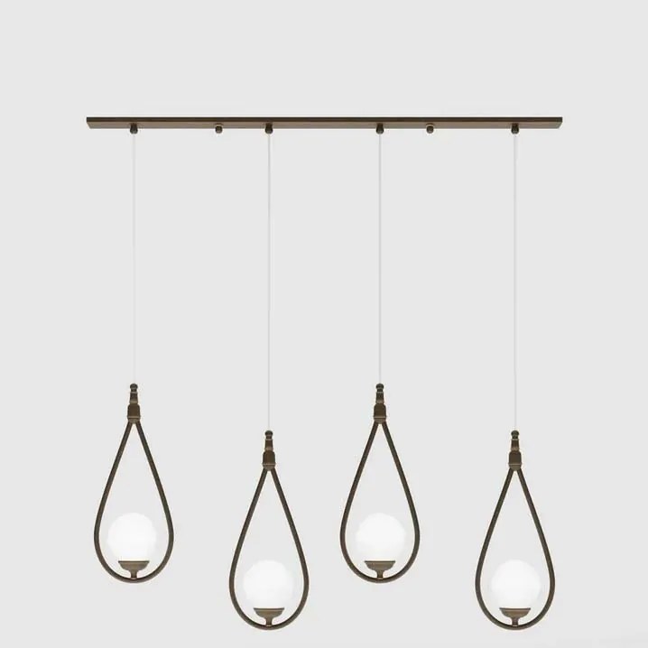 Lustra din alama cu 4 pendule in forma de lacrima Iside