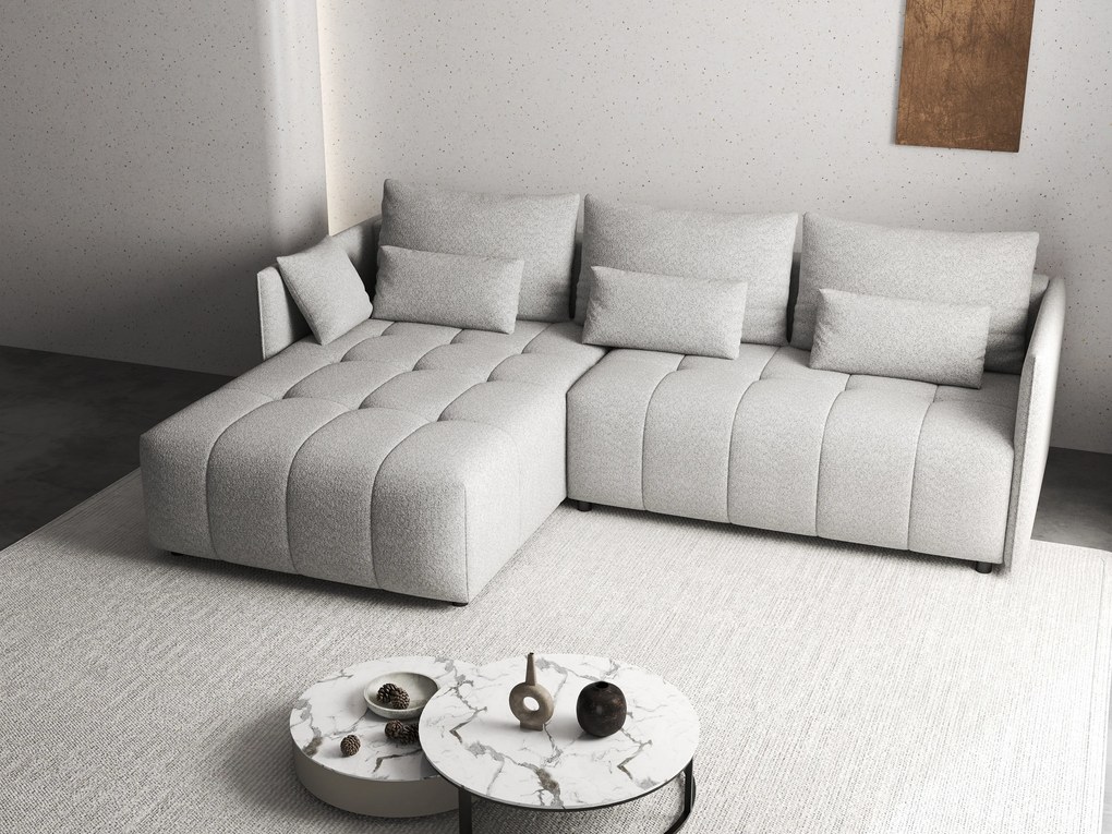 Colțar extensibil dumonde cu ladă de depozitare si sezut confortabil din spuma high-density, Malta Euphoria Dove II 235x185 cm