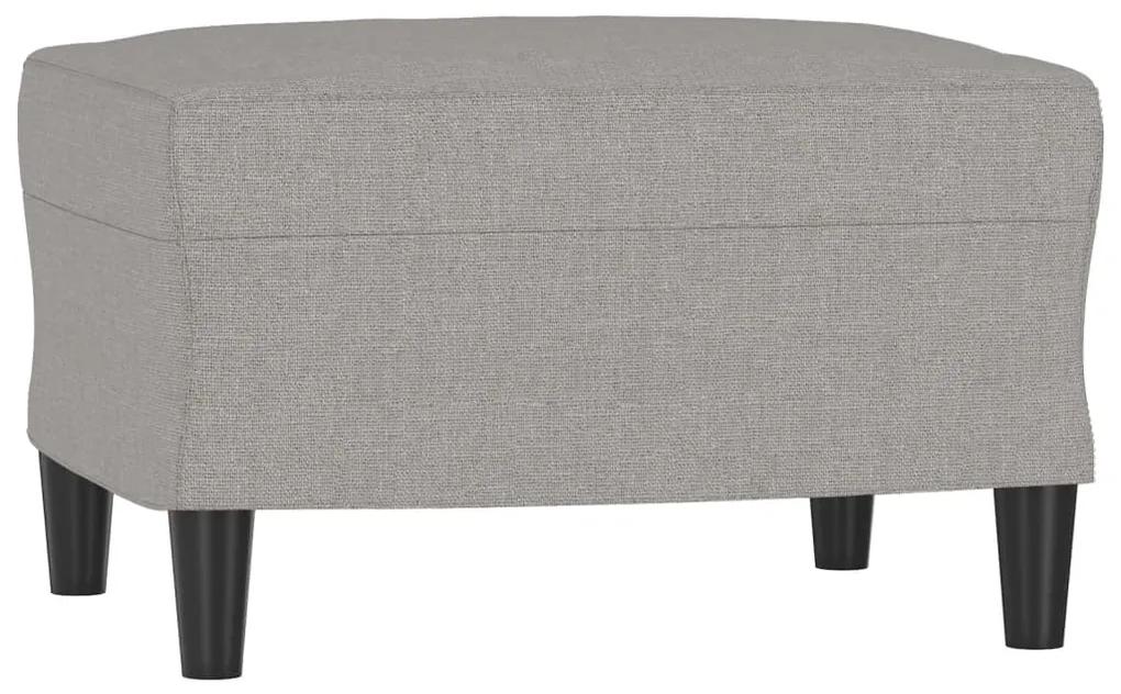 Fotoliu canapea cu taburet, gri deschis, 60 cm, textil Gri deschis, 92 x 77 x 80 cm