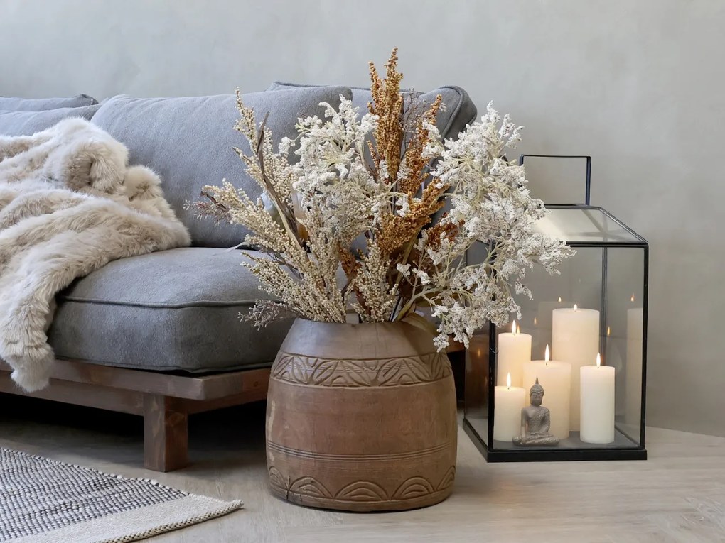 Vas decorativ din lemn reciclat ,H42 cm, Grimaud