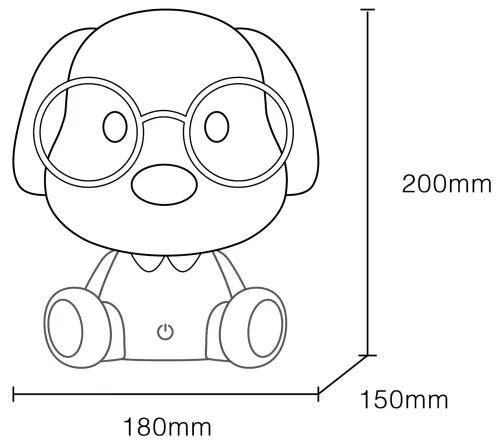 Veioză LED reîncărcabilă dimabilă de veghe pentru copii Globo 21761B PUPPY 1W/5V 500 mAh albastru