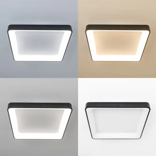 Brilagi - Plafonieră LED dimabilă FALCON II LED/125W/230V 60x60 cm neagră +telecomandă