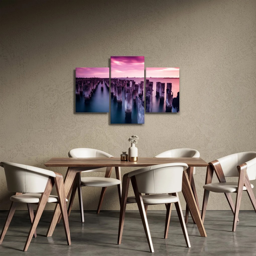 Tablou cu pari din lemn (90x60 cm)
