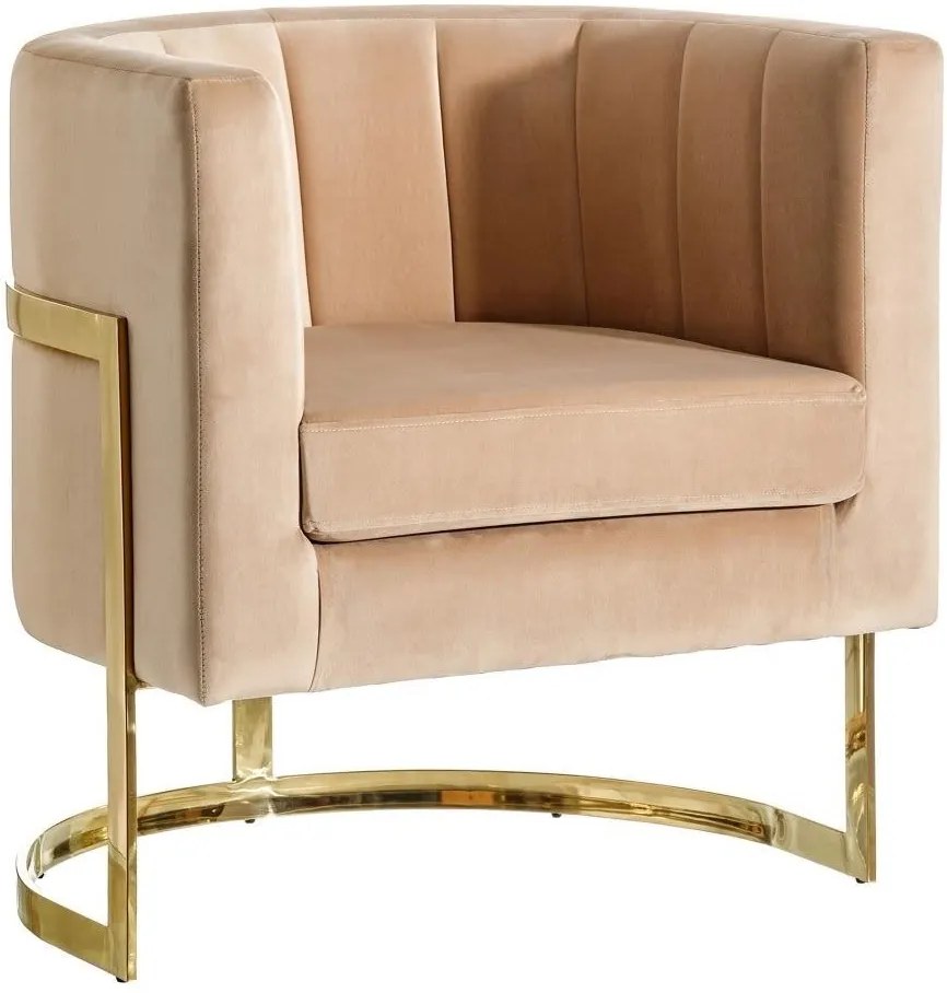 beige and gold armchair