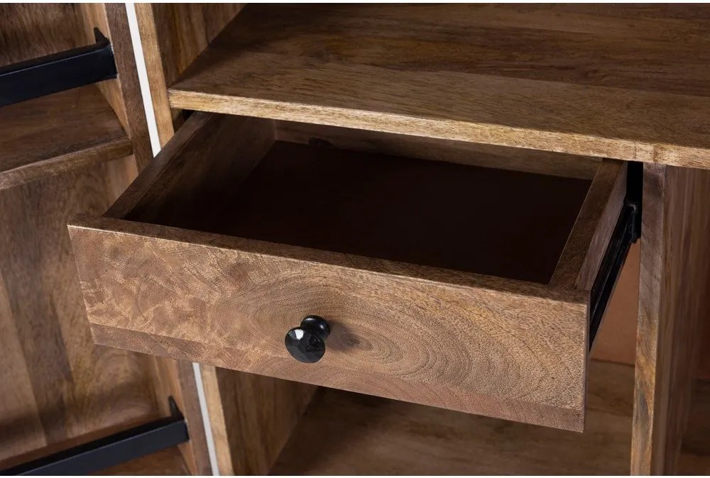 Dulap vinotecă în culoare naturală din lemn de mango număr de sticle 12, 74x122x46 cm Bombay – Interia Home &amp; Living