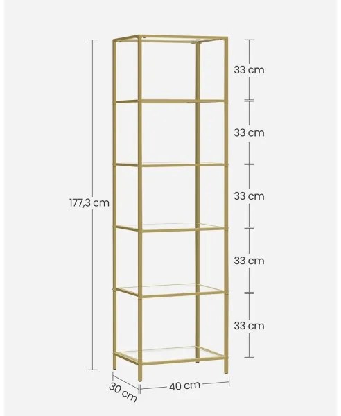 Bibliotecă GLASY aurie