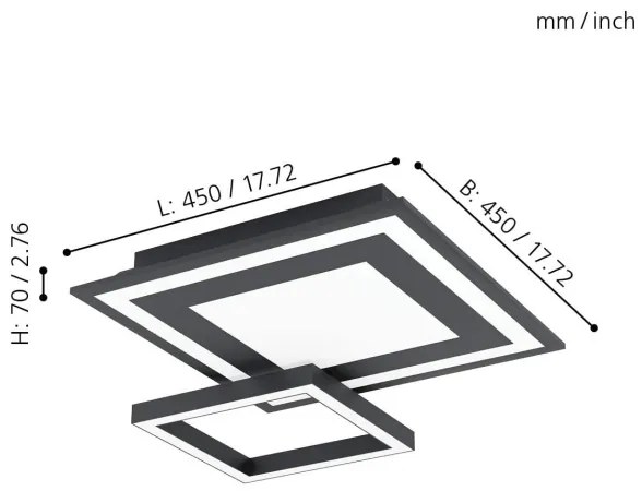 Plafonieră LED RGB dimabilă Eglo 99312 SAVATAEILA-C LED/20W/230V