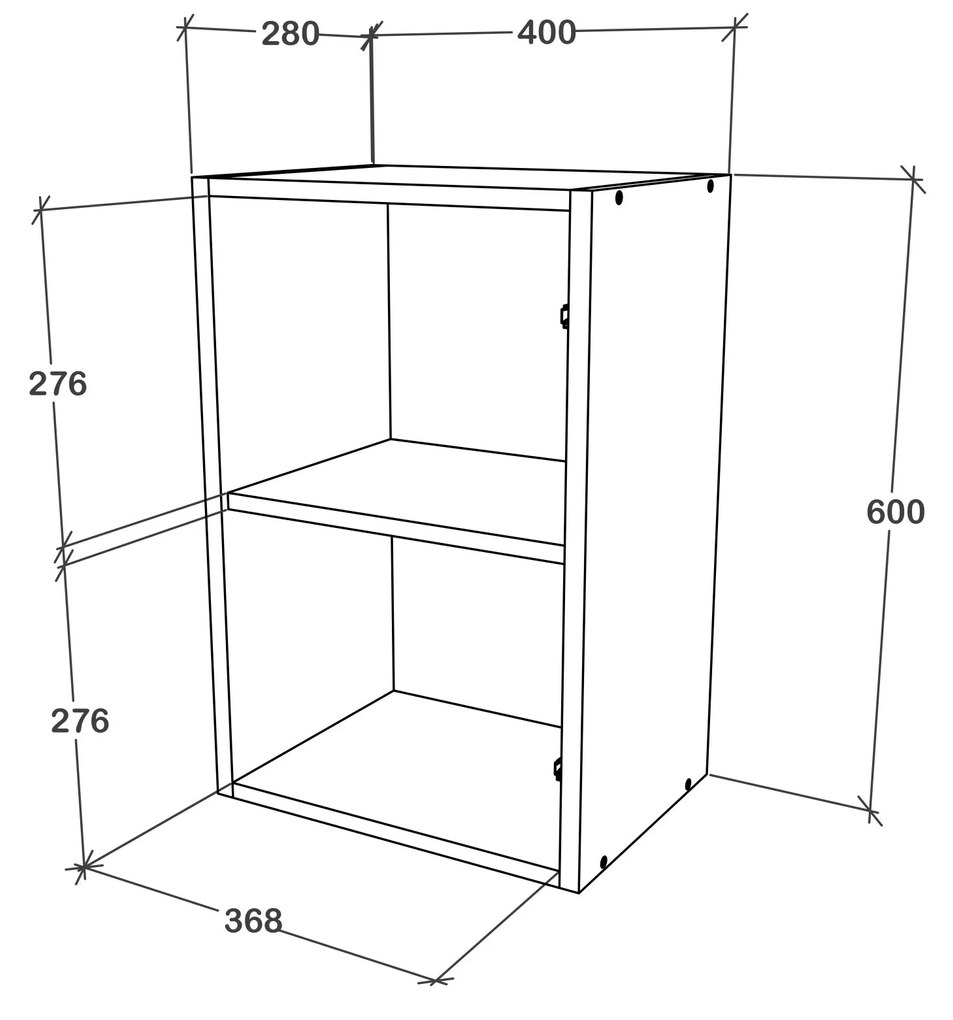 Corp haaus Karo, O Usa, cu sticla, Lemn Natural/Alb, 40 x 30 x 60 cm