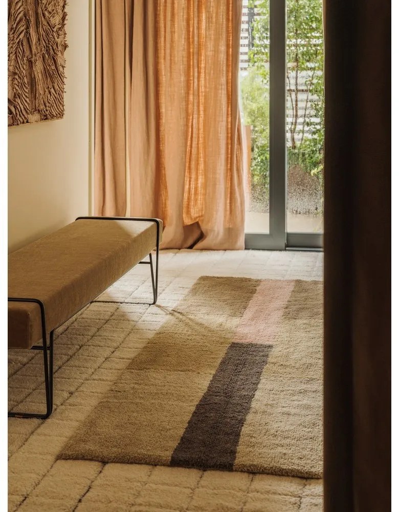 Covor tip traversă țesut manual din lână 80x230 cm Chroma Dusty Pink – Lorena Canals