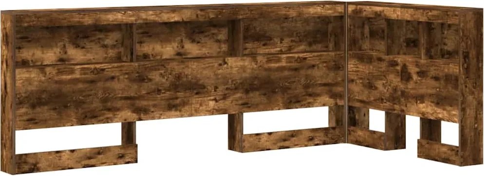 vidaXL Tăblie de depozitare cu raft Stejar fumuriu 80 cm Lemn compozit