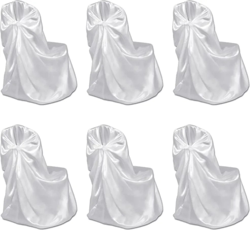 vidaXL Husă pentru scaun alb, 6 buc., pentru banchet de nuntă