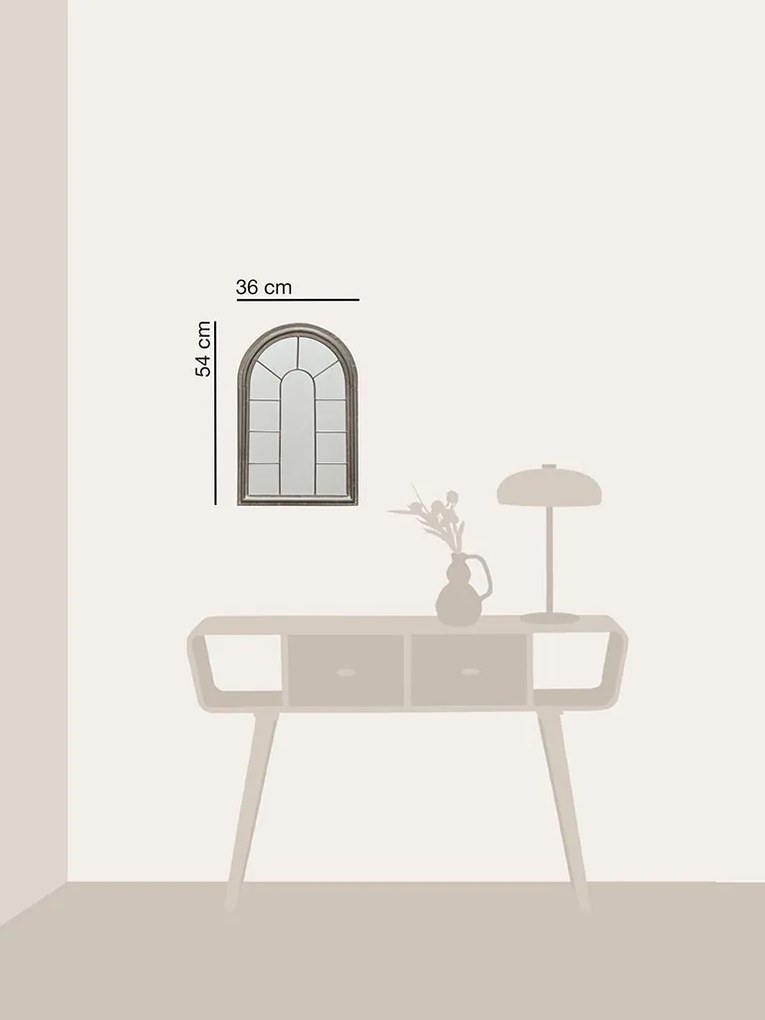 Oglinda de perete, din metal, stil arcada, Window