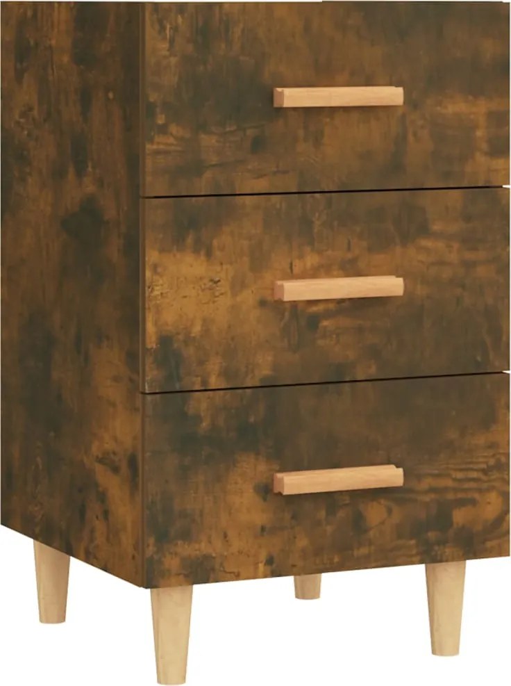 vidaXL Noptieră, stejar fumuriu, 40x40x66 cm, lemn compozit