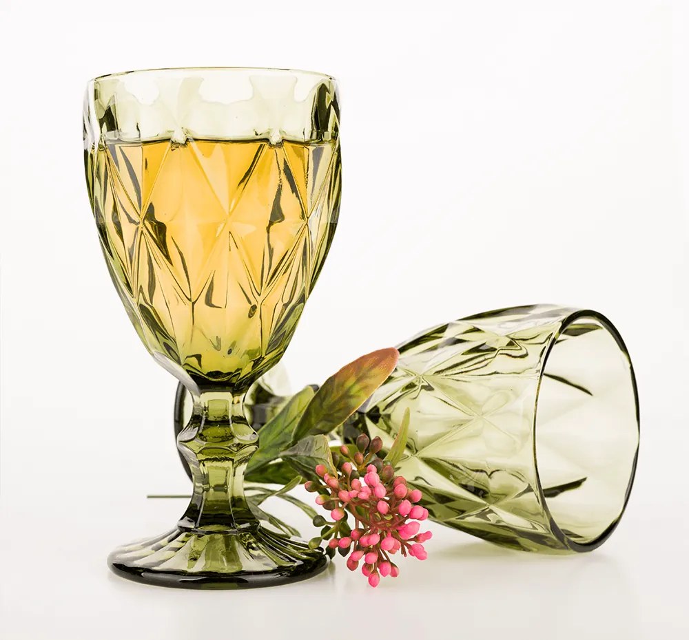 Set de pahare de vin, 6buc, 300 ml, verde, BAROLO TYPE 3