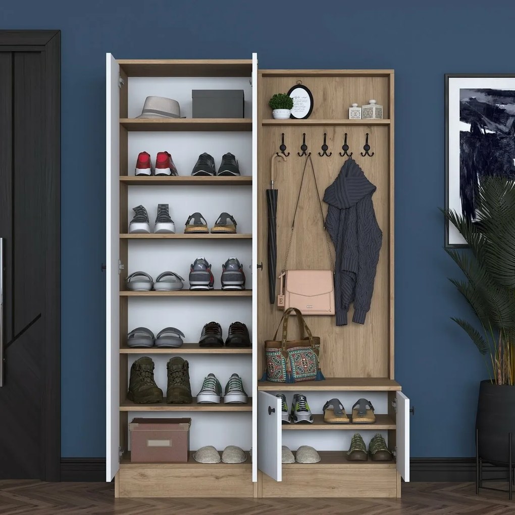 Set de hol Pone White and Walnut II