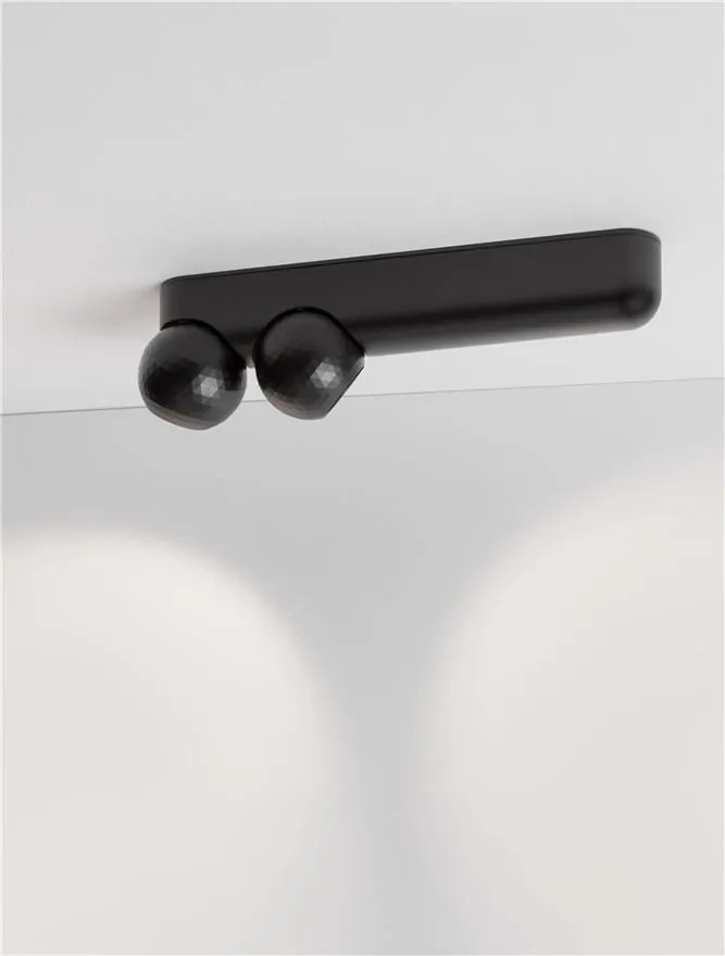 Plafoniera cu 2 Spoturi LED stil minimalist 3000K NOTIC negru