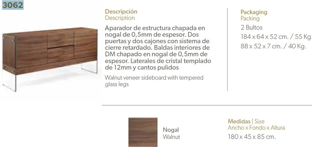 Comoda eleganta design LUX Helen AC-CP1410-E-NOGAL