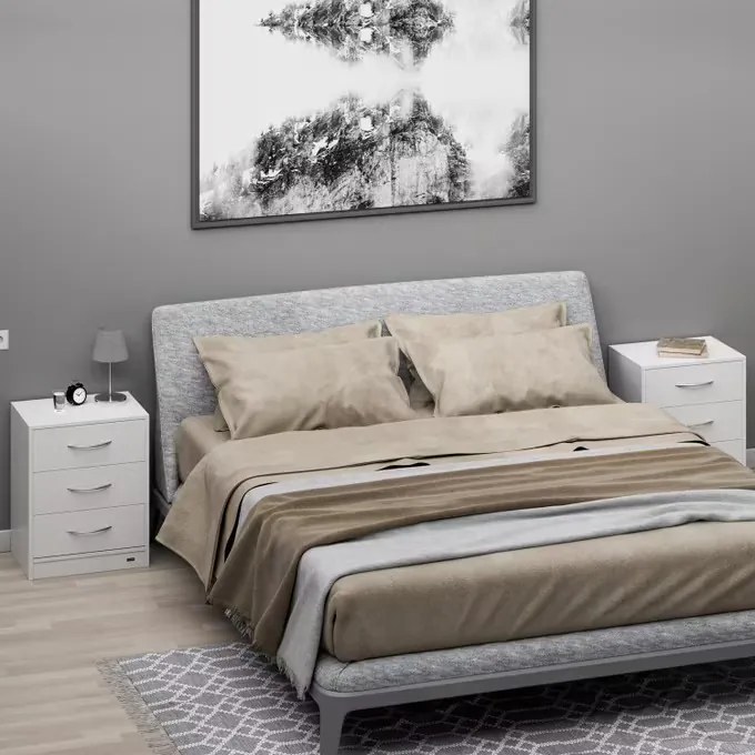 Deuba Set 2 noptiere Eloise 54x39x28 cm - alb