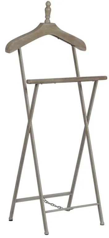 Suport pentru haine pliabil din lemn de pin si metal, alb, H112 cm, Major D'homme