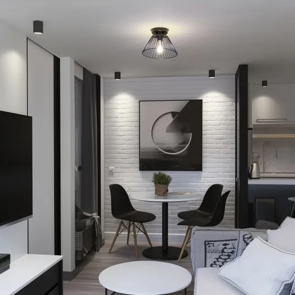 Brilagi - Lustră LED aplicată CERIA WIRE 1xE27/40W/230V, Ø 30 cm, neagră