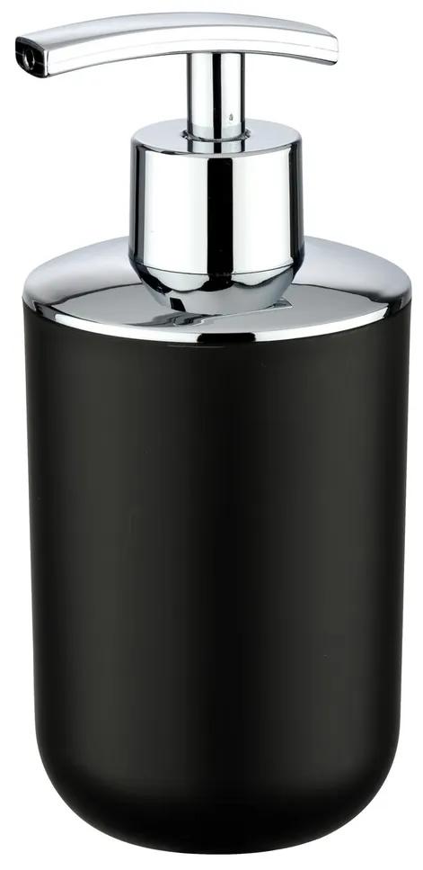 Dozator sapun lichid, Wenko, Brasil Black, 320 ml, 7.3 x 16.5 x 9 cm, plastic, negru