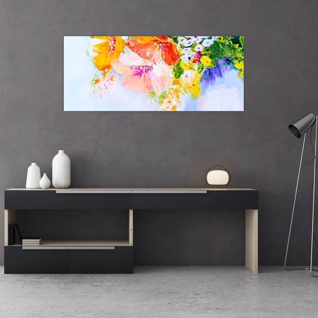 Tablou - Flori,pictură (120x50 cm)