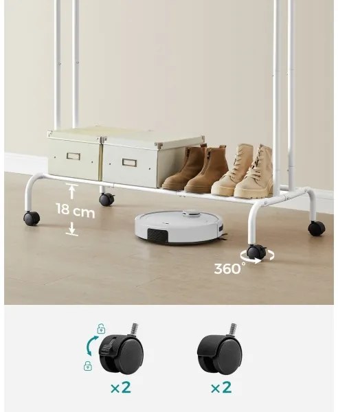 Cuier mobil de podea LINEA, alb