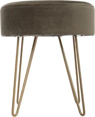 Taburet rotund, verde kaki, Dekos
