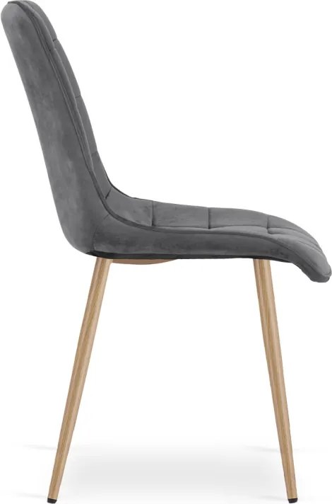 Scaun de masa SPLIT VELVET, gri inchis