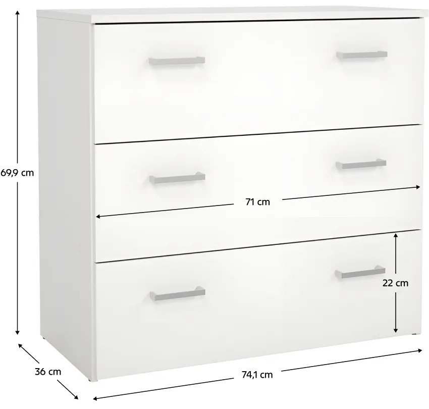 Comodă GARBO 3, albă