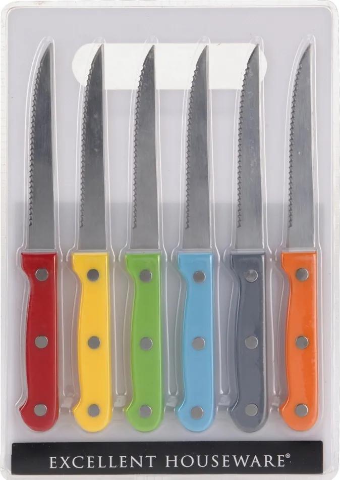 Set de cuţite de friptură Colors, 6 buc. + tocător
