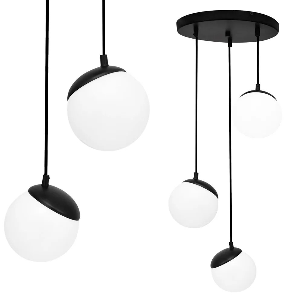 Suspensie SFERA BLACK Milagro Modern, E14, Negru, MLP8868, Polonia