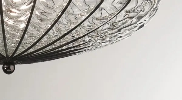 Plafonieră SIRU ACCADEMIA 3xE27/60W/230V transparent/negru sticlă venețiană