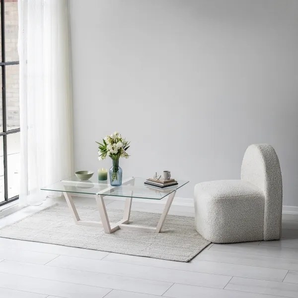 Măsuță de cafea AMALFI 35x105 cm pin/transparent