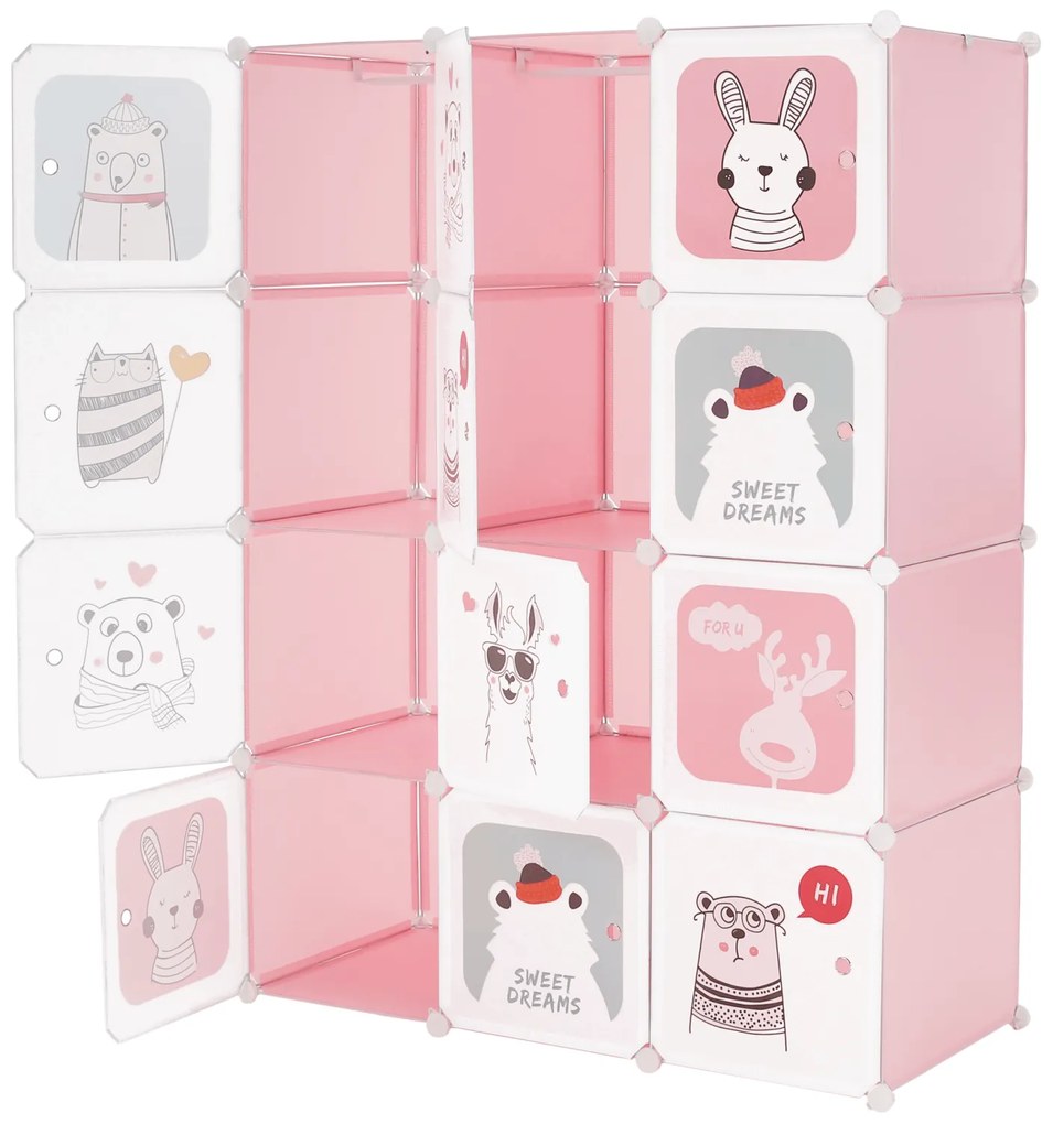 Dulap modular pentru copii, roz  model copii, NURMI