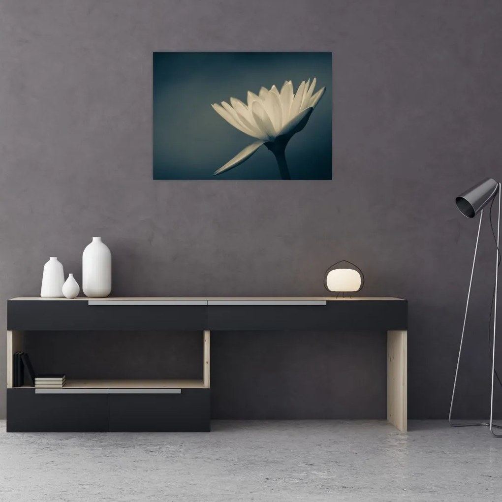 Tablou pe sticlă cu flori (70x50 cm)