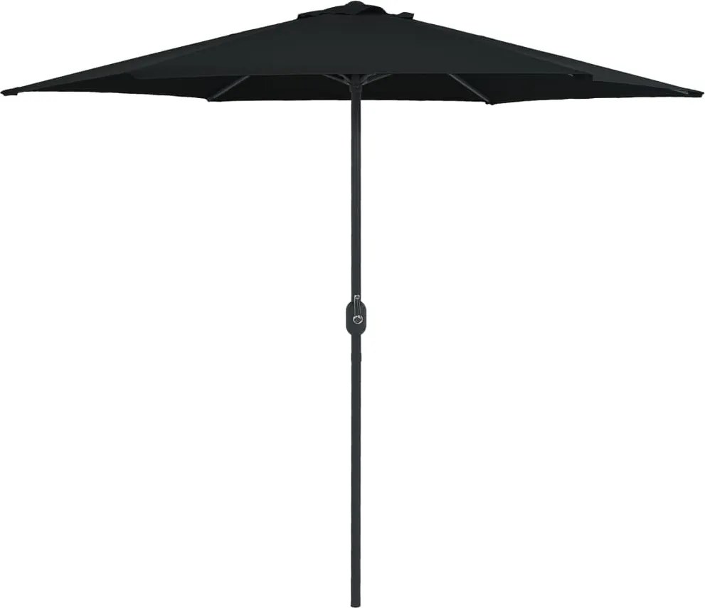 vidaXL Umbrelă de soare cu stâlp din aluminiu, negru, 270x246 cm