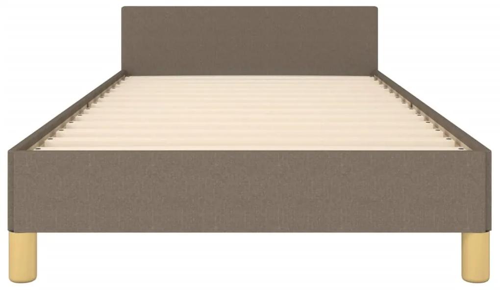 Cadru de pat cu tablie, gri taupe, 80x200 cm, textil Gri taupe, 80 x 200 cm, Benzi verticale