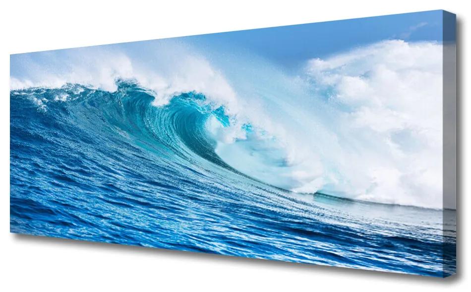 Tablou pe panza canvas Wave Natura Albastru Alb